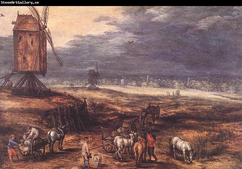 Jan Brueghel Landscape with Windmills